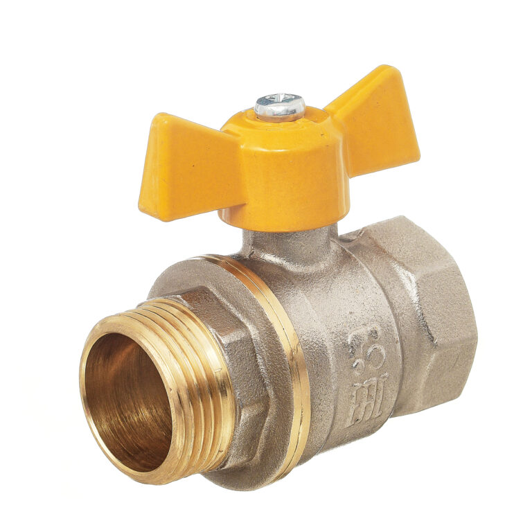 Кран шаровой 11Б27п Dn20 Pn40 газ вр/нр бабочка никель, серия Standart